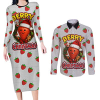 Berry ChristmasYall Christmas Couples Matching Long Sleeve Bodycon Dress and Long Sleeve Button Shirt Xmas Holiday Patterns - Wonder Print Shop