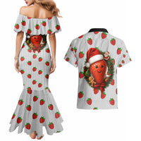 Berry ChristmasYall Christmas Couples Matching Mermaid Dress and Hawaiian Shirt Xmas Holiday Patterns - Wonder Print Shop