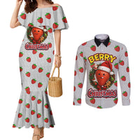 Berry ChristmasYall Christmas Couples Matching Mermaid Dress and Long Sleeve Button Shirt Xmas Holiday Patterns - Wonder Print Shop