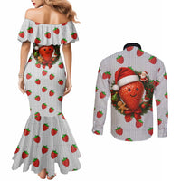 Berry ChristmasYall Christmas Couples Matching Mermaid Dress and Long Sleeve Button Shirt Xmas Holiday Patterns - Wonder Print Shop