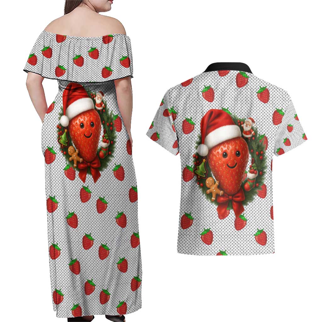 Berry ChristmasYall Christmas Couples Matching Off Shoulder Maxi Dress and Hawaiian Shirt Xmas Holiday Patterns - Wonder Print Shop
