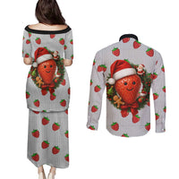 Berry ChristmasYall Christmas Couples Matching Puletasi and Long Sleeve Button Shirt Xmas Holiday Patterns - Wonder Print Shop