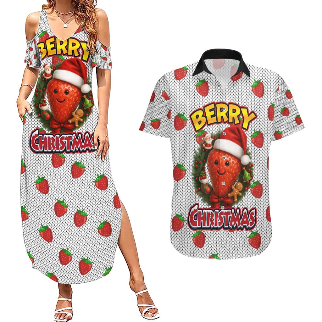 Berry ChristmasYall Christmas Couples Matching Summer Maxi Dress and Hawaiian Shirt Xmas Holiday Patterns - Wonder Print Shop
