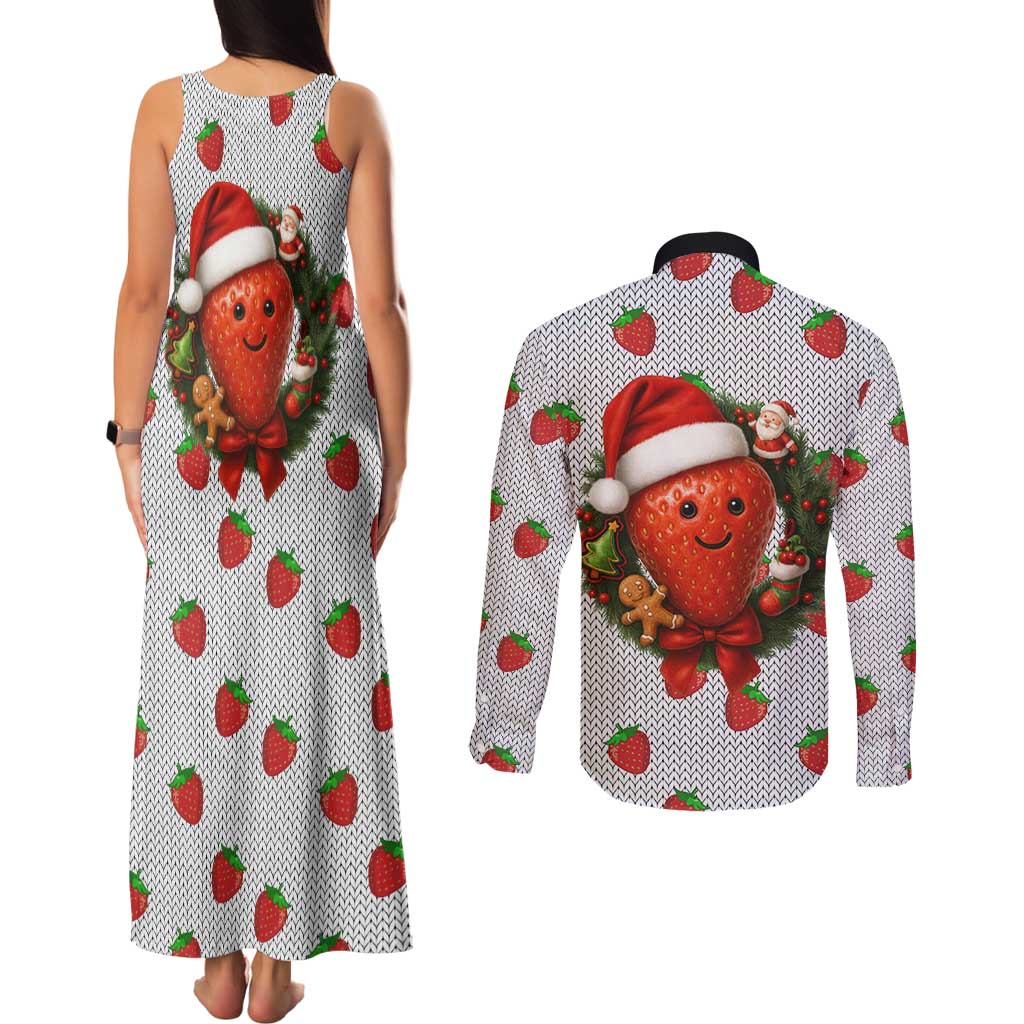 Berry ChristmasYall Christmas Couples Matching Tank Maxi Dress and Long Sleeve Button Shirt Xmas Holiday Patterns - Wonder Print Shop