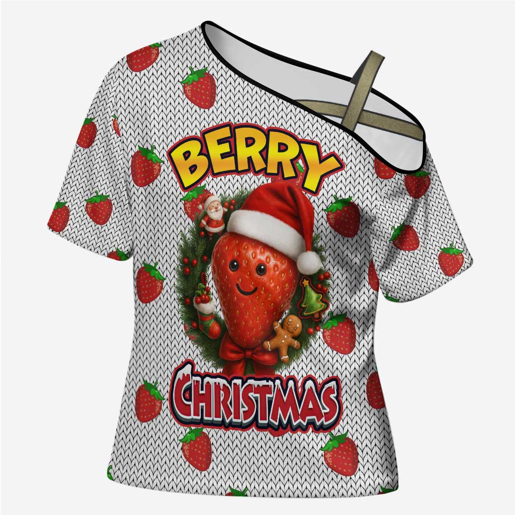 Berry ChristmasYall Christmas Cross Shoulder Shirt Xmas Holiday Patterns - Wonder Print Shop