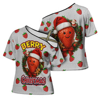 Berry ChristmasYall Christmas Cross Shoulder Shirt Xmas Holiday Patterns - Wonder Print Shop