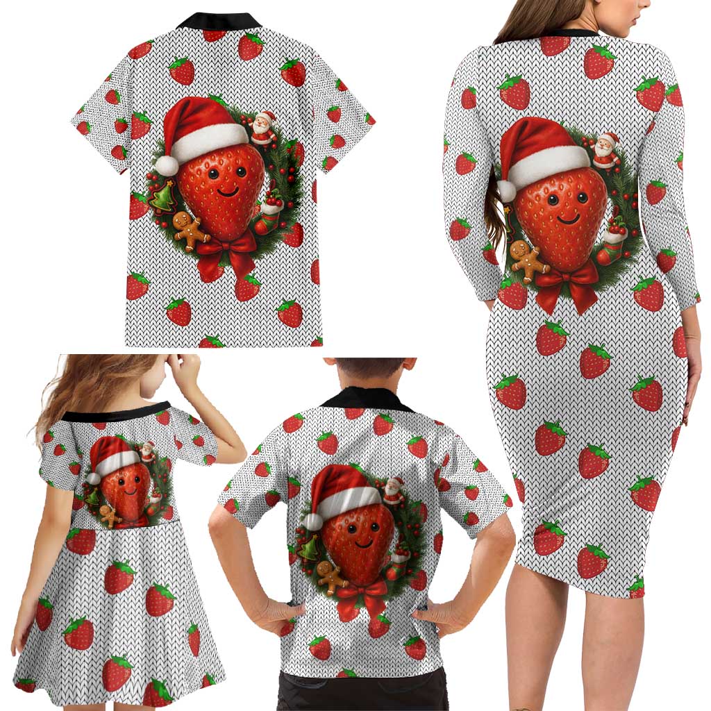 Berry ChristmasYall Christmas Family Matching Long Sleeve Bodycon Dress and Hawaiian Shirt Xmas Holiday Patterns - Wonder Print Shop