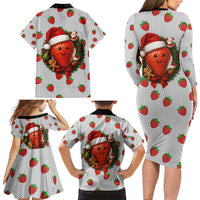 Berry ChristmasYall Christmas Family Matching Long Sleeve Bodycon Dress and Hawaiian Shirt Xmas Holiday Patterns - Wonder Print Shop