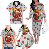 Berry ChristmasYall Christmas Family Matching Off The Shoulder Long Sleeve Dress and Hawaiian Shirt Xmas Holiday Patterns - Wonder Print Shop