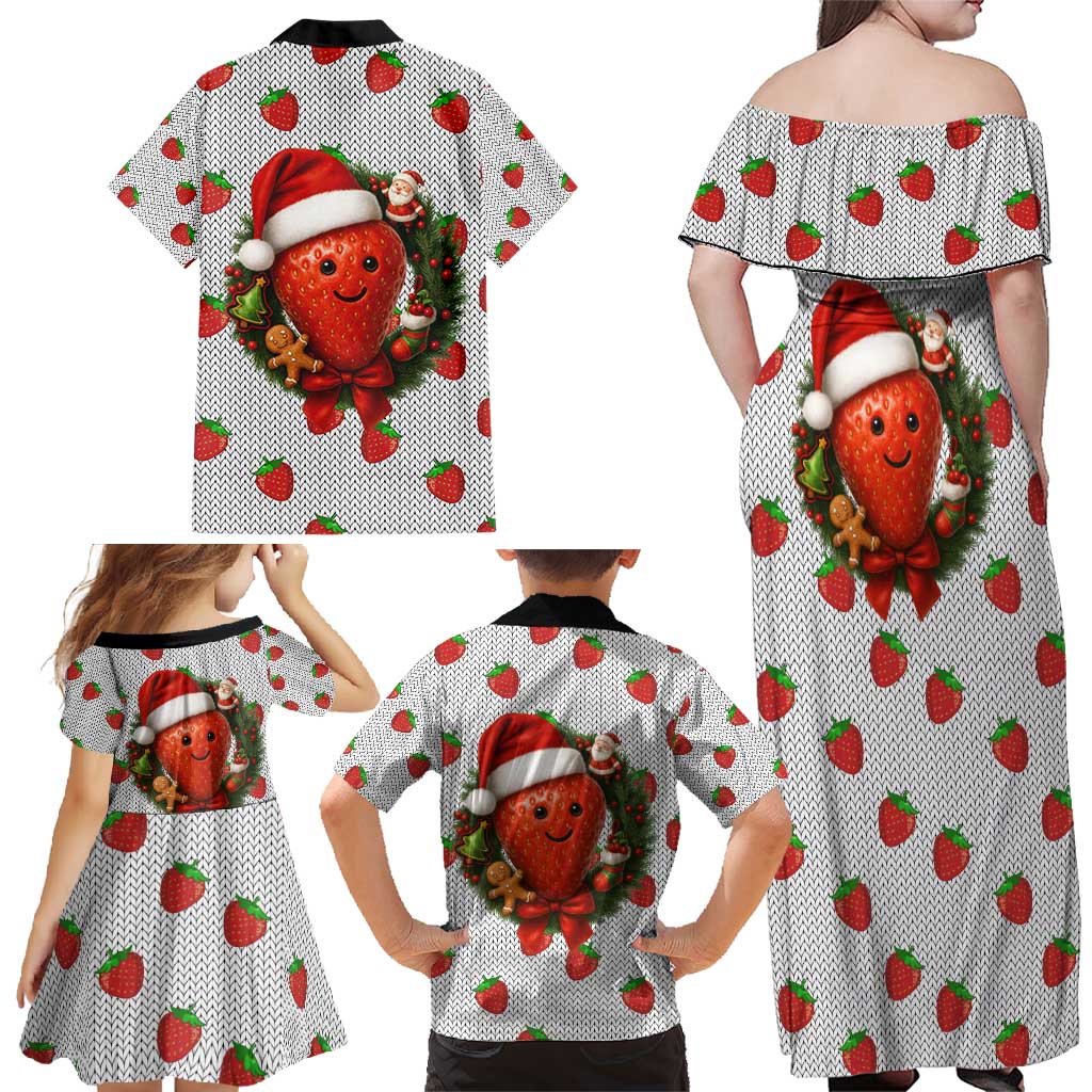 Berry ChristmasYall Christmas Family Matching Off Shoulder Maxi Dress and Hawaiian Shirt Xmas Holiday Patterns - Wonder Print Shop