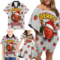 Berry ChristmasYall Christmas Family Matching Off Shoulder Short Dress and Hawaiian Shirt Xmas Holiday Patterns - Wonder Print Shop
