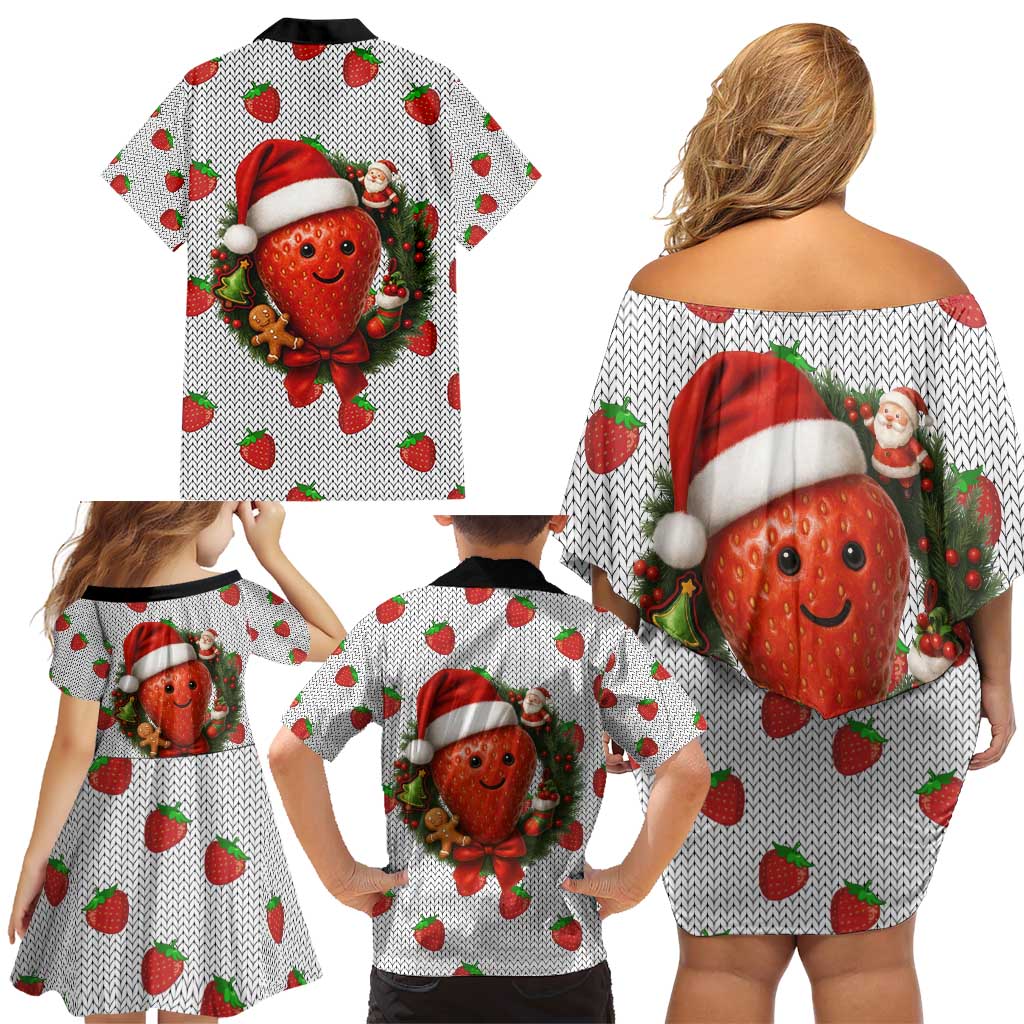 Berry ChristmasYall Christmas Family Matching Off Shoulder Short Dress and Hawaiian Shirt Xmas Holiday Patterns - Wonder Print Shop