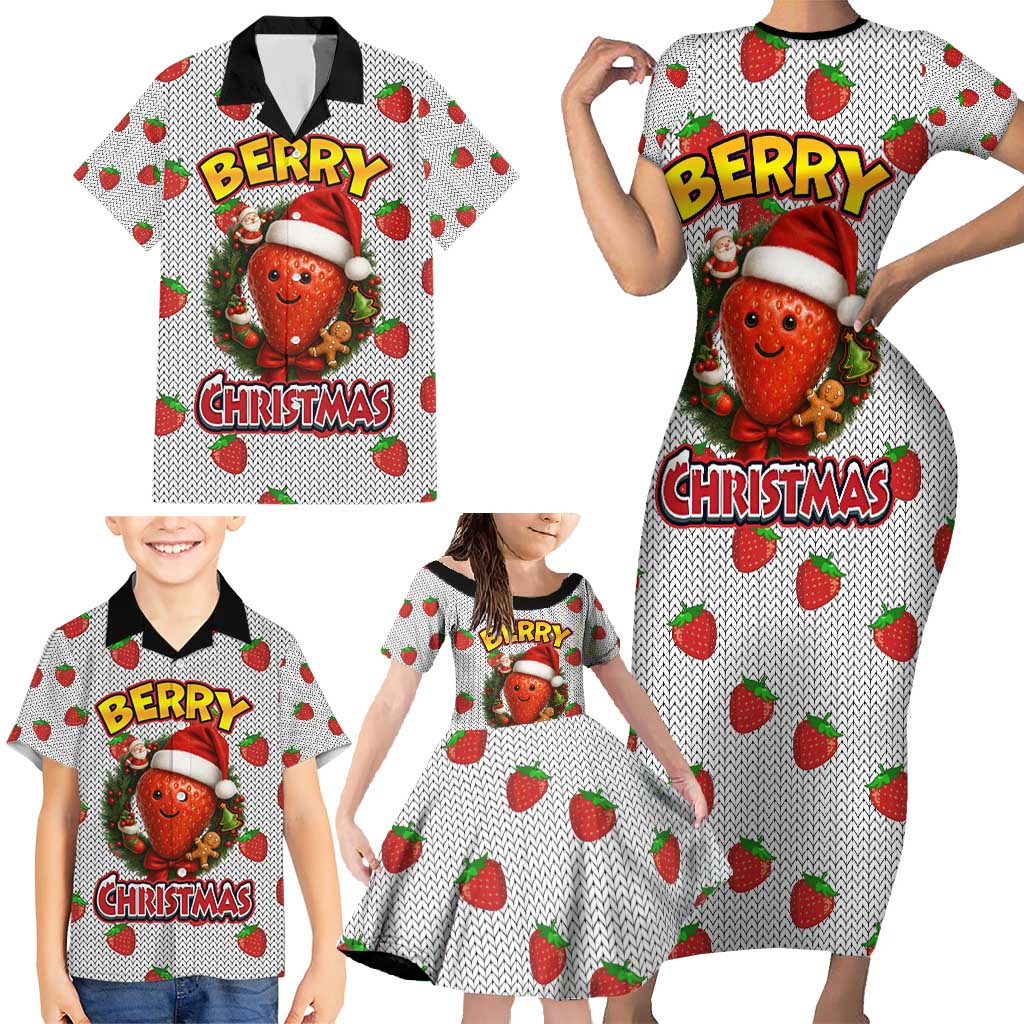 Berry ChristmasYall Christmas Family Matching Short Sleeve Bodycon Dress and Hawaiian Shirt Xmas Holiday Patterns - Wonder Print Shop