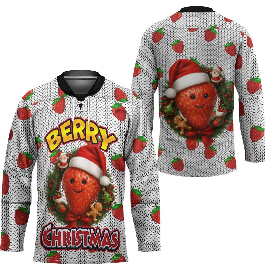 Berry ChristmasYall Christmas Hockey Jersey Xmas Holiday Patterns - Wonder Print Shop