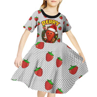 Berry ChristmasYall Christmas Kid Short Sleeve Dress Xmas Holiday Patterns - Wonder Print Shop