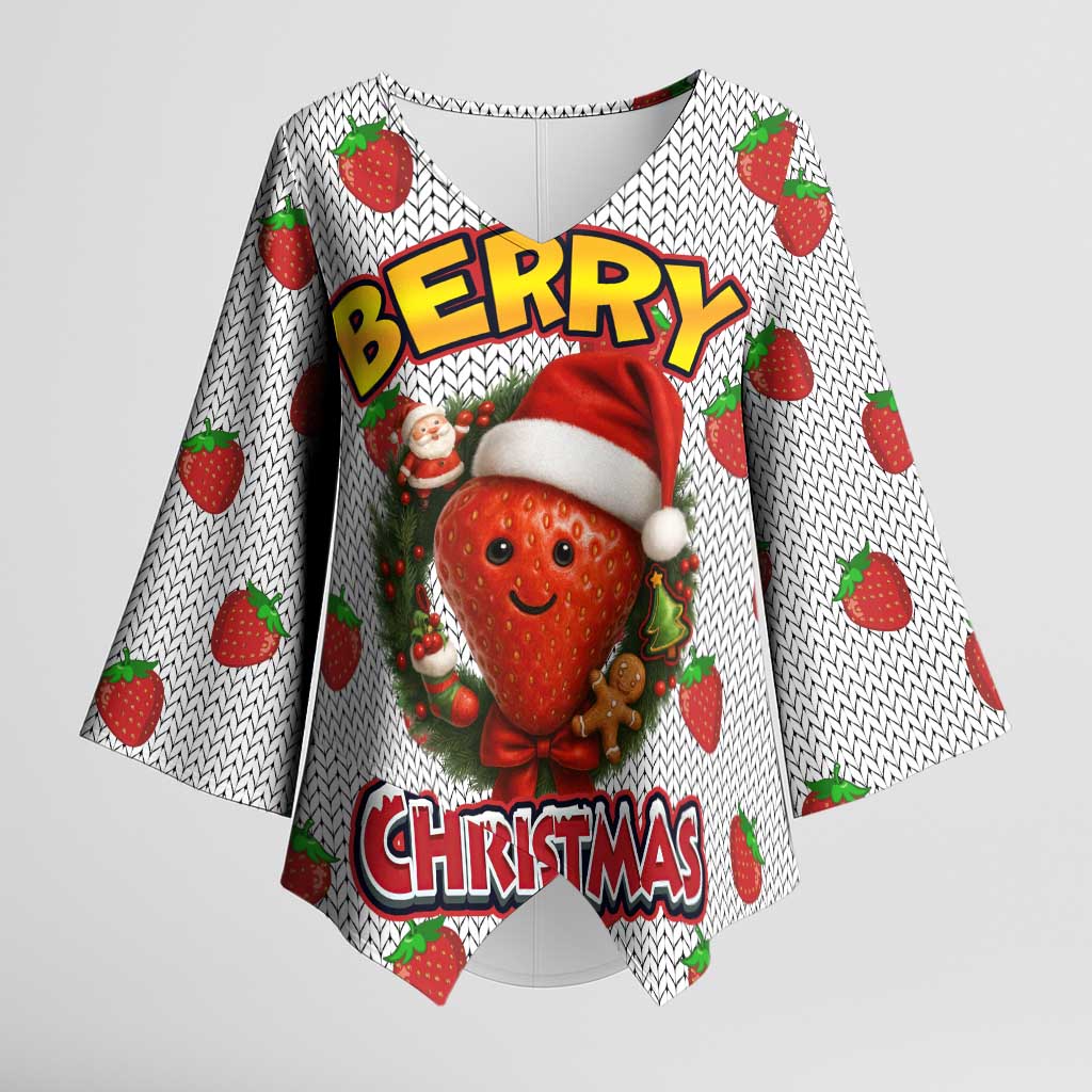 Berry ChristmasYall Christmas Kimono Sleeve Blouse Xmas Holiday Patterns - Wonder Print Shop