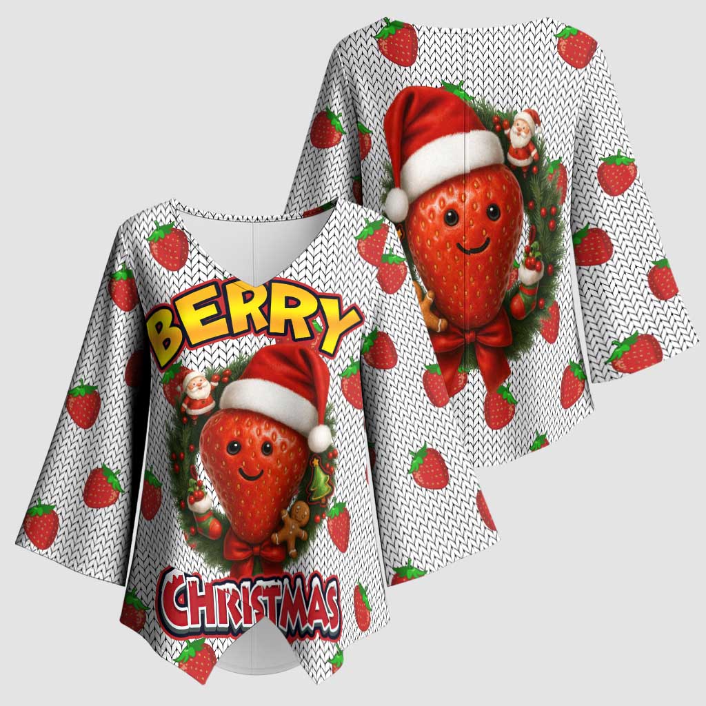 Berry ChristmasYall Christmas Kimono Sleeve Blouse Xmas Holiday Patterns - Wonder Print Shop