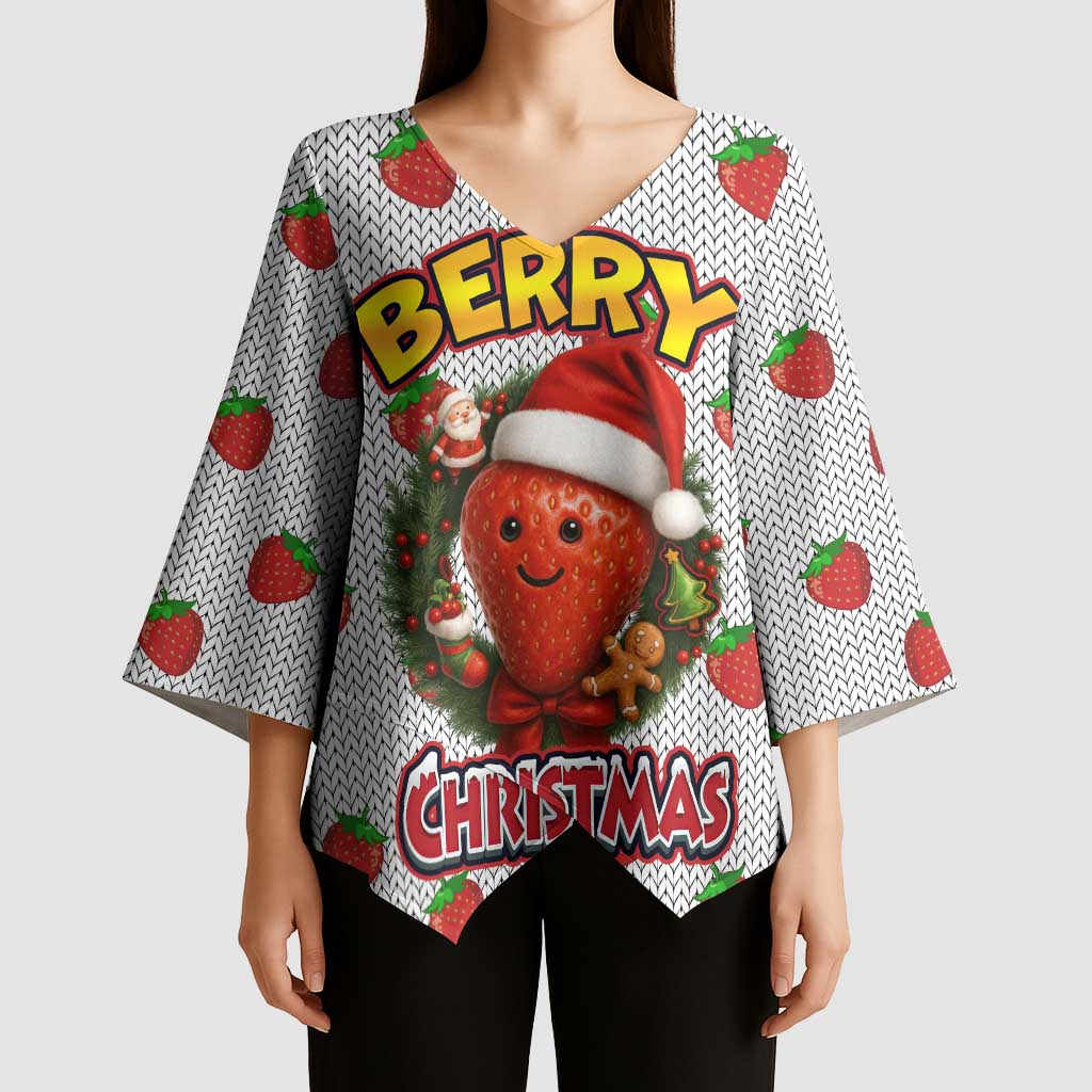 Berry ChristmasYall Christmas Kimono Sleeve Blouse Xmas Holiday Patterns - Wonder Print Shop