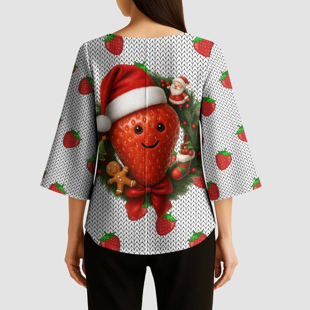 Berry ChristmasYall Christmas Kimono Sleeve Blouse Xmas Holiday Patterns - Wonder Print Shop