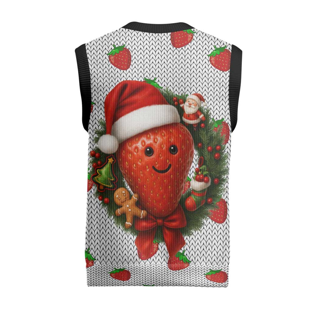 Berry ChristmasYall Christmas Knitted V-Neck Vest Xmas Holiday Patterns - Wonder Print Shop