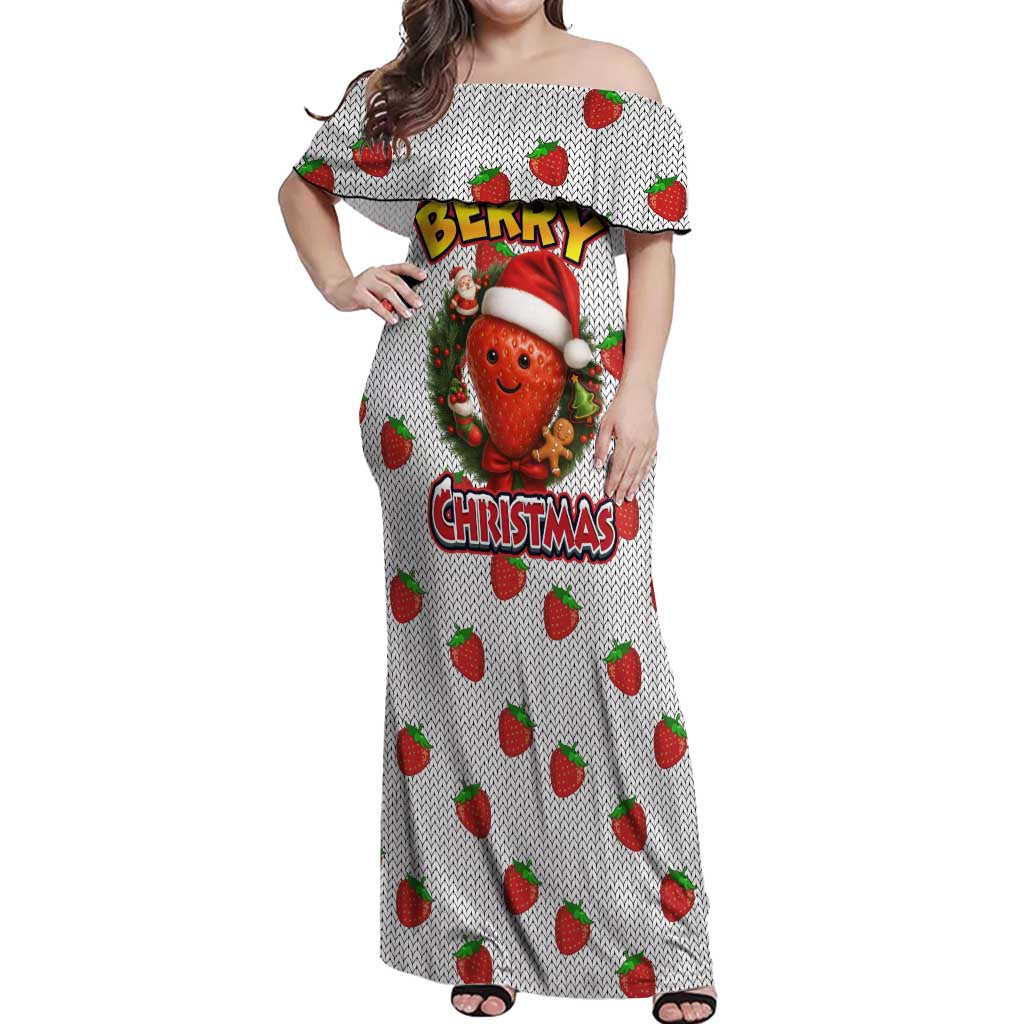 Berry ChristmasYall Christmas Off Shoulder Maxi Dress Xmas Holiday Patterns - Wonder Print Shop