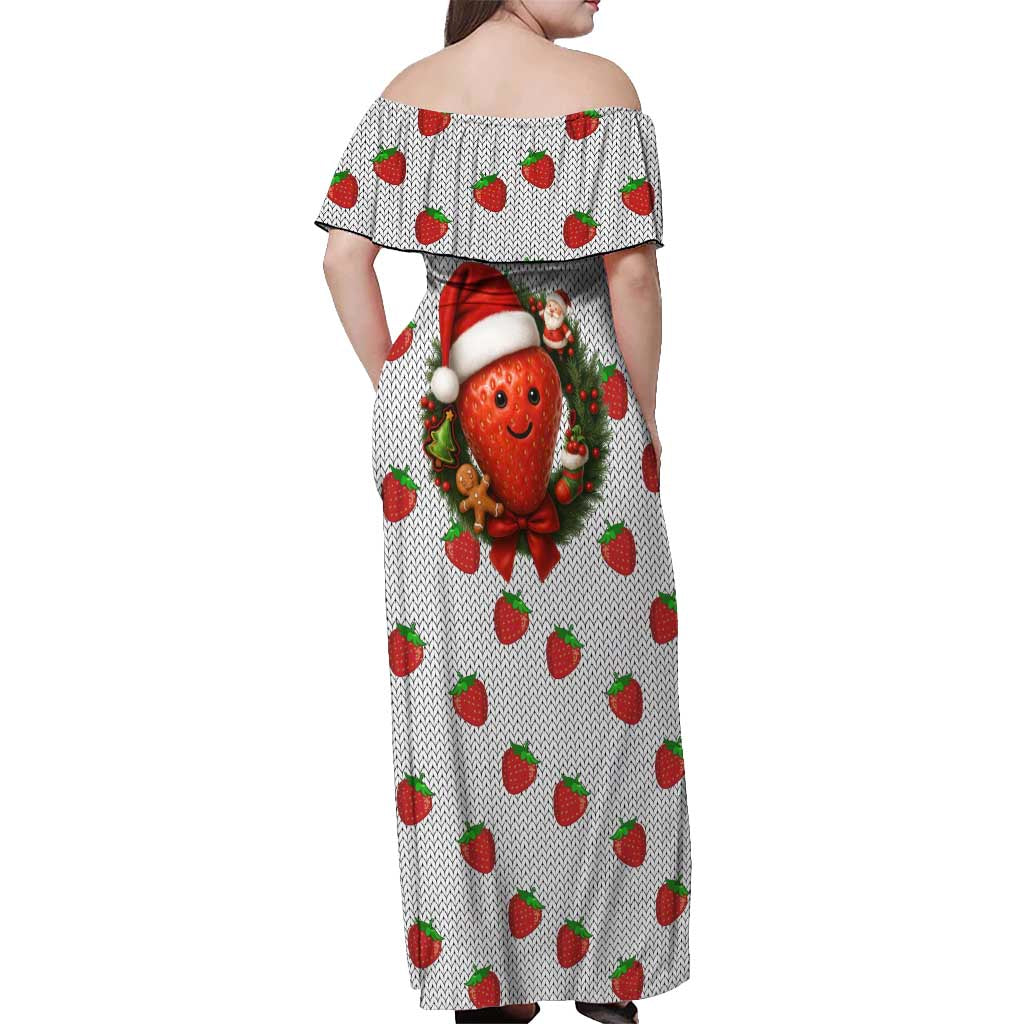 Berry ChristmasYall Christmas Off Shoulder Maxi Dress Xmas Holiday Patterns - Wonder Print Shop