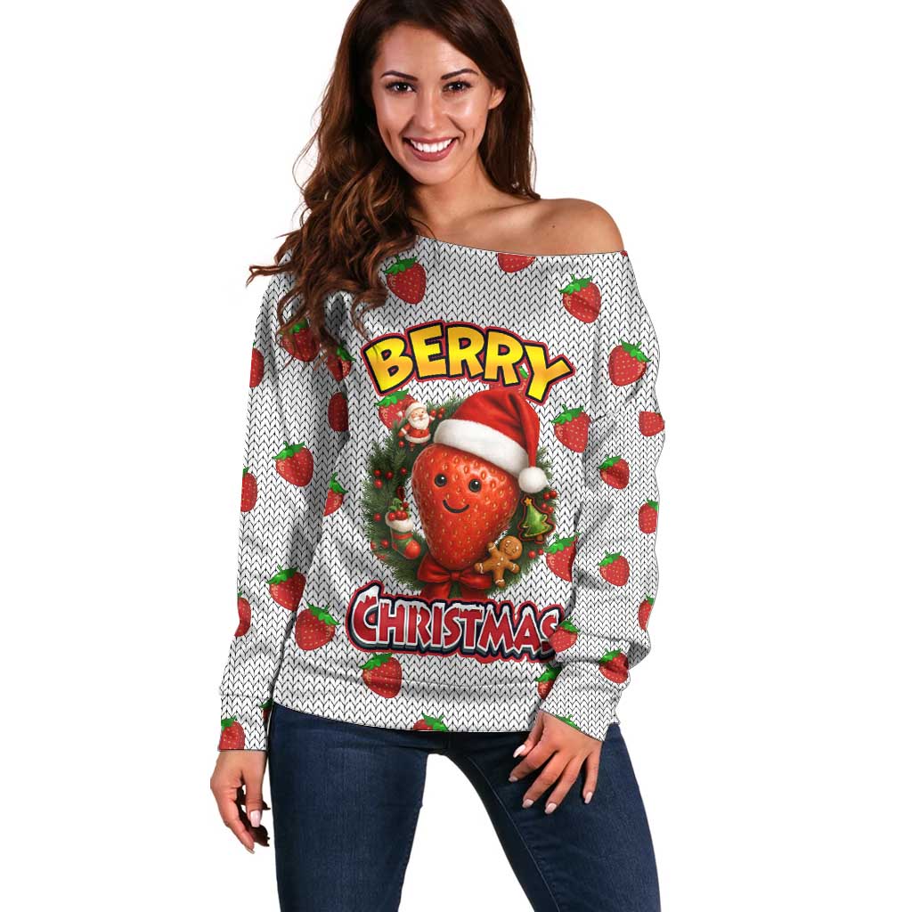 Berry ChristmasYall Christmas Off Shoulder Sweater Xmas Holiday Patterns - Wonder Print Shop