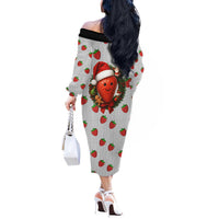 Berry ChristmasYall Christmas Off The Shoulder Long Sleeve Dress Xmas Holiday Patterns - Wonder Print Shop