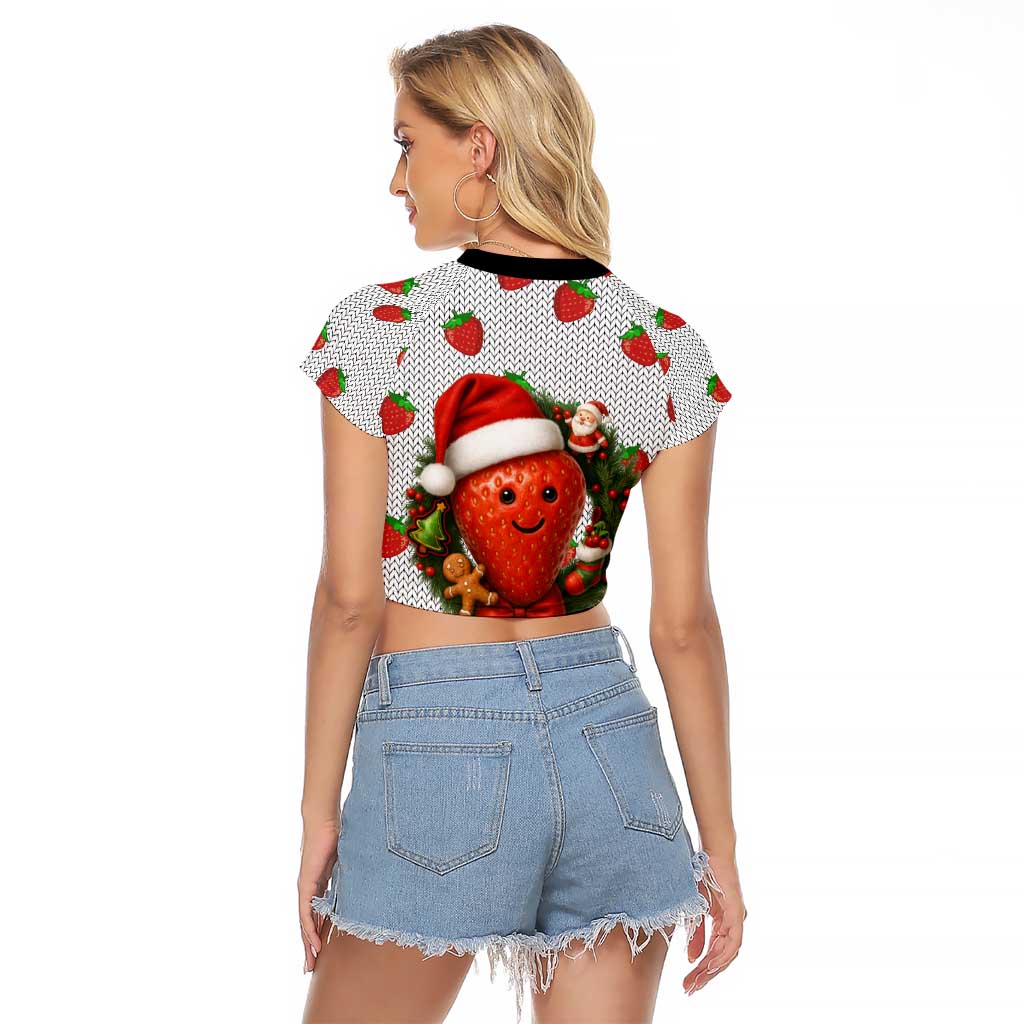 Berry ChristmasYall Christmas Raglan Cropped T Shirt Xmas Holiday Patterns - Wonder Print Shop