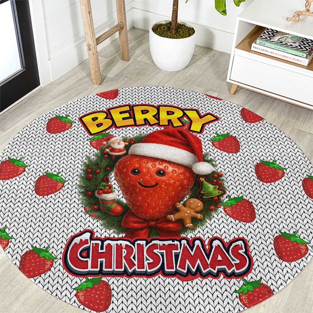 Berry ChristmasYall Christmas Round Carpet Xmas Holiday Patterns - Wonder Print Shop