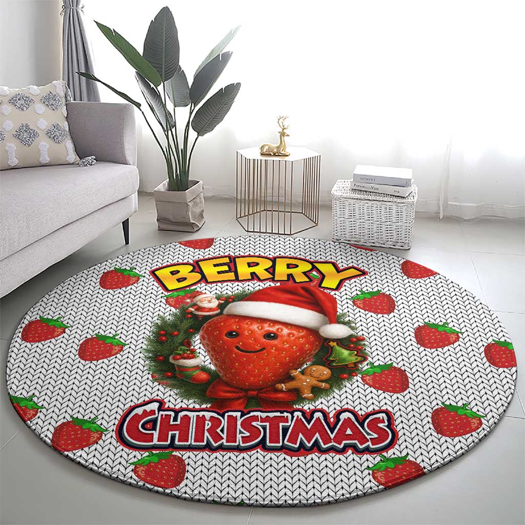 Berry ChristmasYall Christmas Round Carpet Xmas Holiday Patterns - Wonder Print Shop