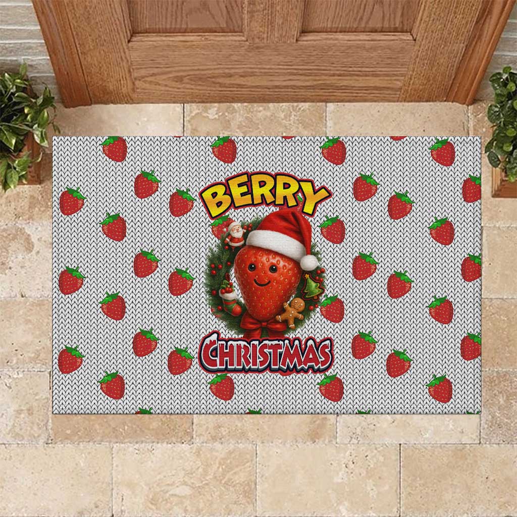 Berry ChristmasYall Christmas Rubber Doormat Xmas Holiday Patterns - Wonder Print Shop