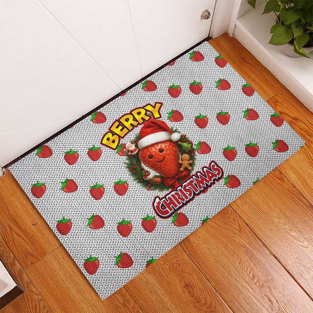 Berry ChristmasYall Christmas Rubber Doormat Xmas Holiday Patterns - Wonder Print Shop