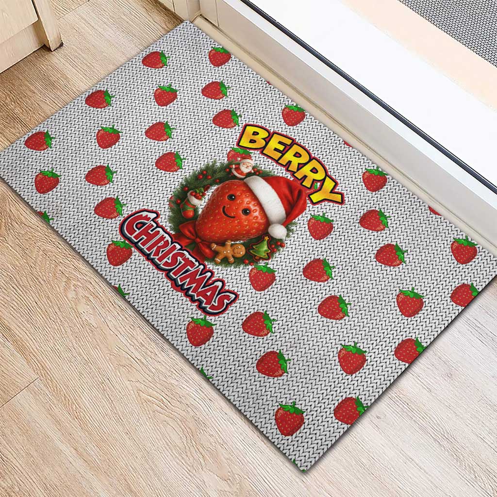 Berry ChristmasYall Christmas Rubber Doormat Xmas Holiday Patterns - Wonder Print Shop