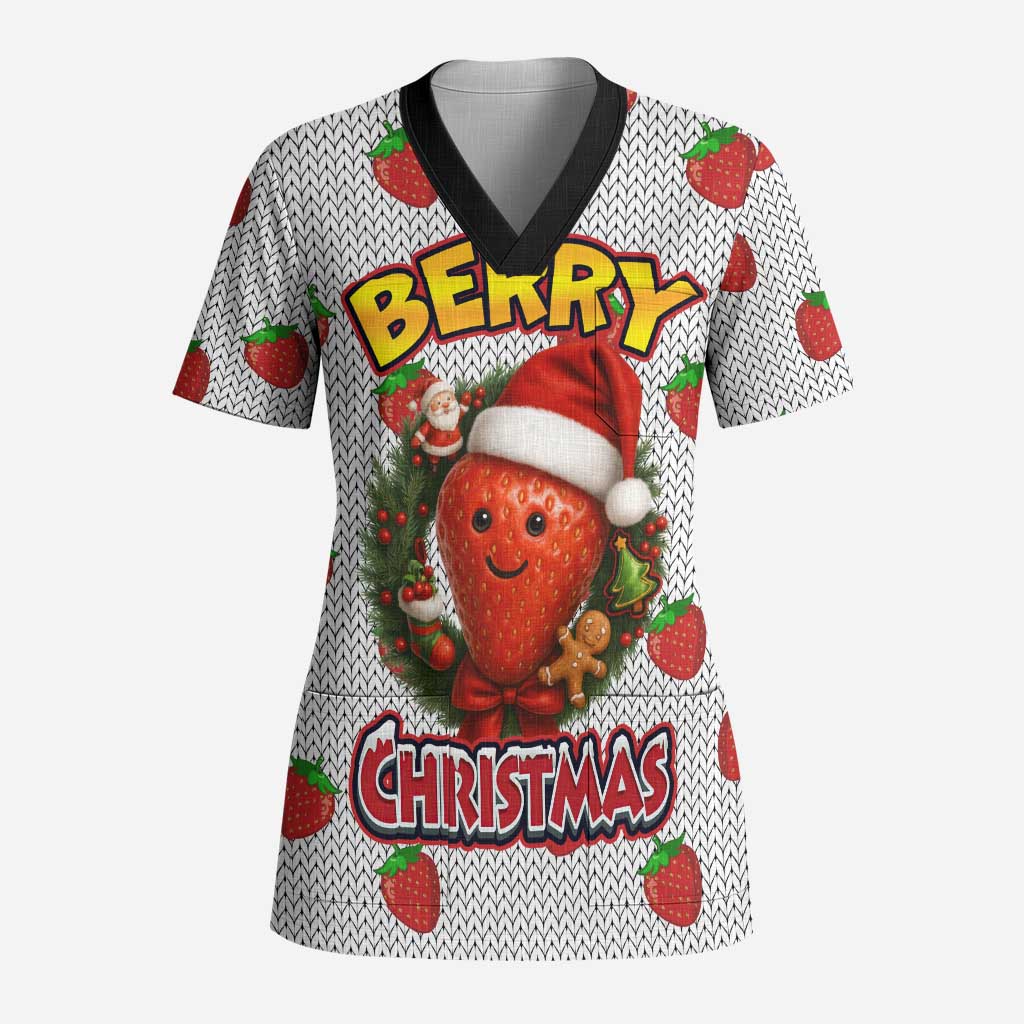 Berry ChristmasYall Christmas Scrub Top Xmas Holiday Patterns - Wonder Print Shop