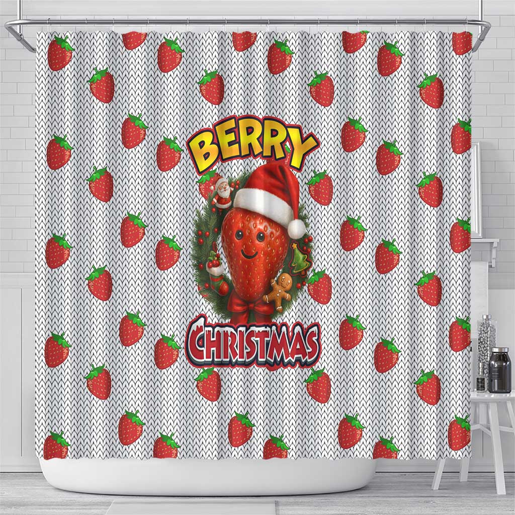 Berry ChristmasYall Christmas Shower Curtain Xmas Holiday Patterns - Wonder Print Shop