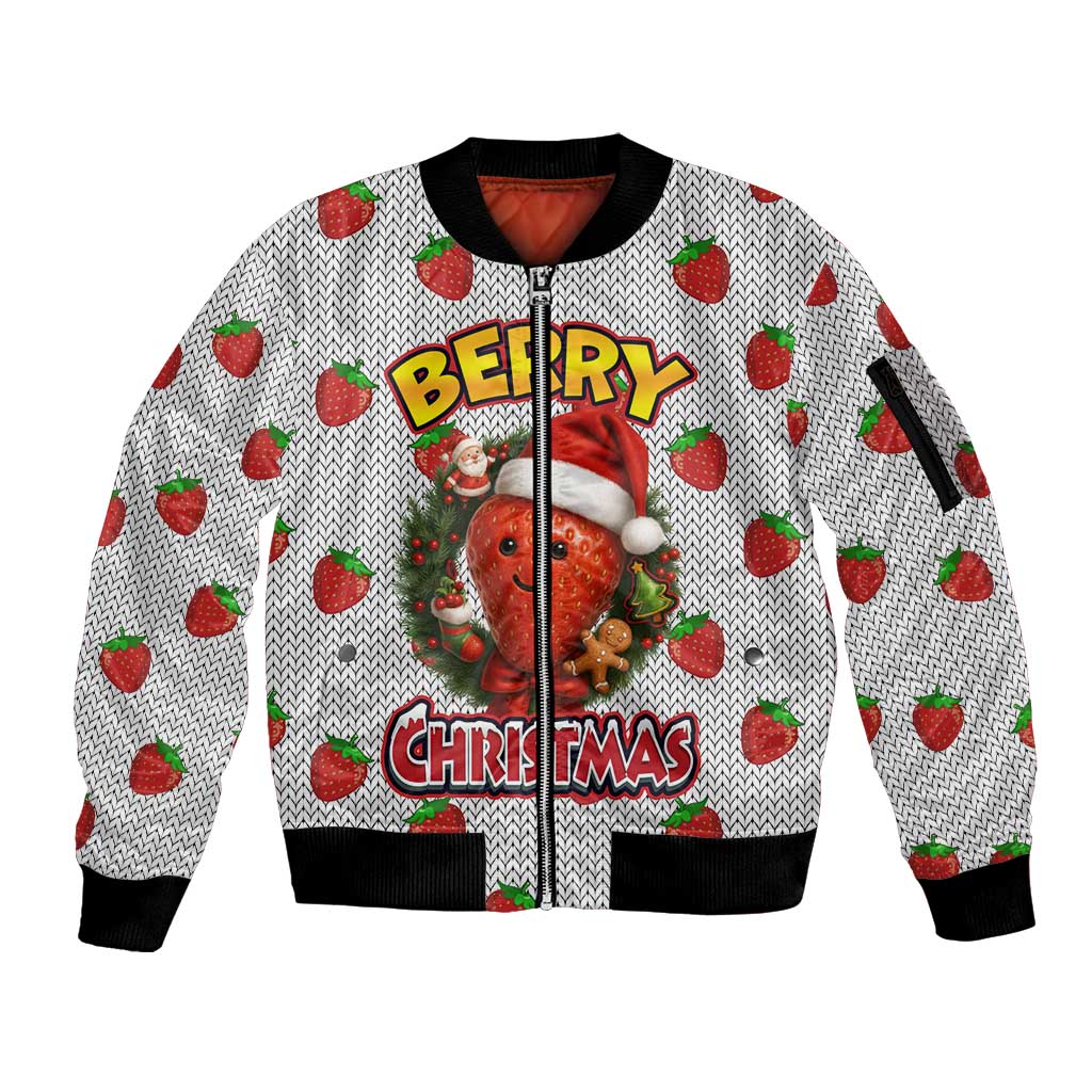 Berry ChristmasYall Christmas Sleeve Zip Bomber Jacket Xmas Holiday Patterns - Wonder Print Shop