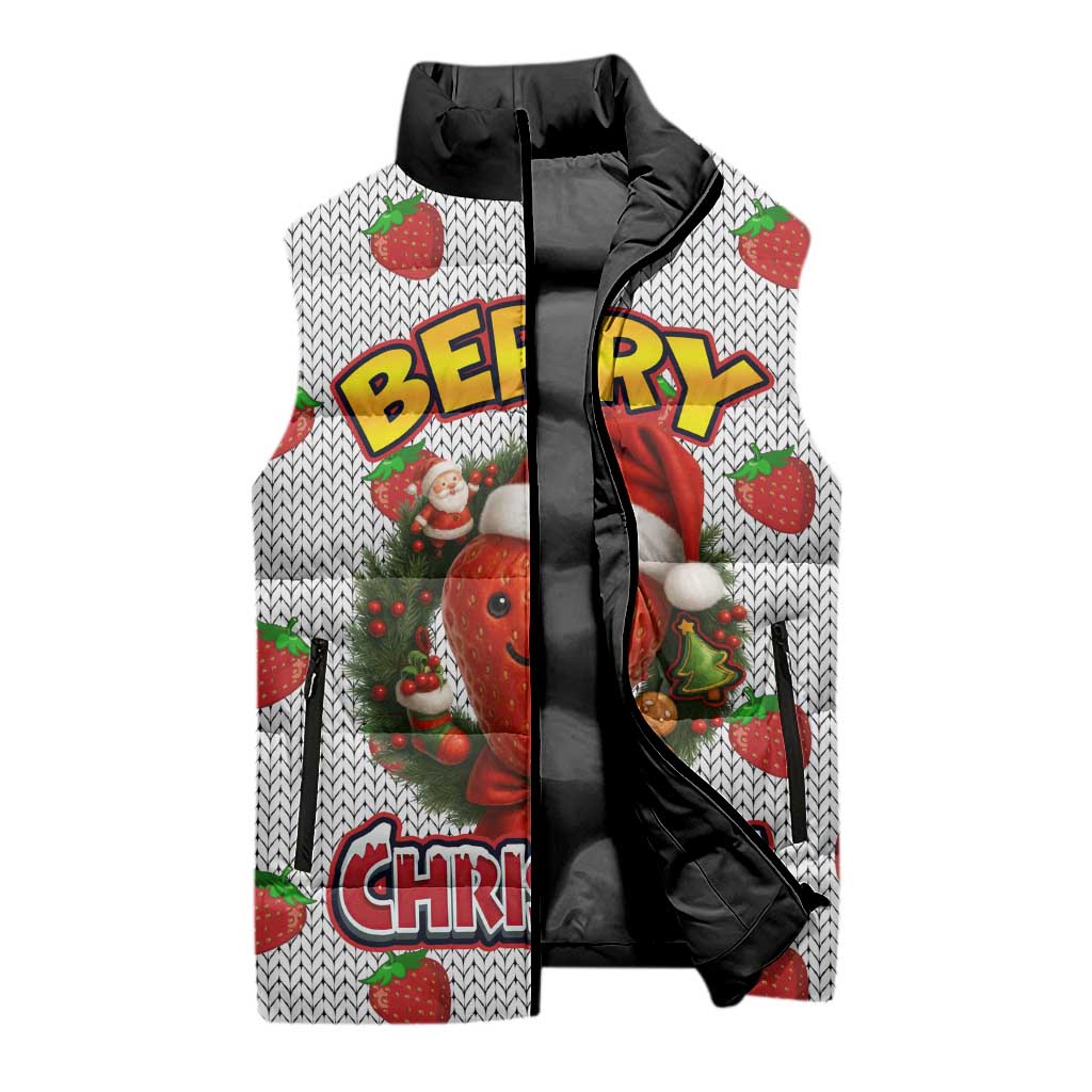 Berry ChristmasYall Christmas Sleeveless Puffer Jacket Xmas Holiday Patterns - Wonder Print Shop
