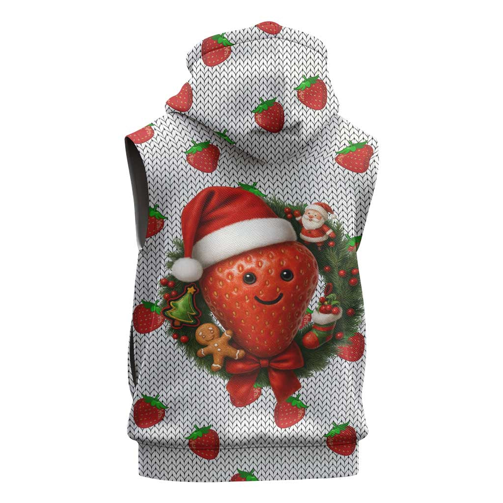 Berry ChristmasYall Christmas Sleeveless Zip Hoodie Xmas Holiday Patterns - Wonder Print Shop