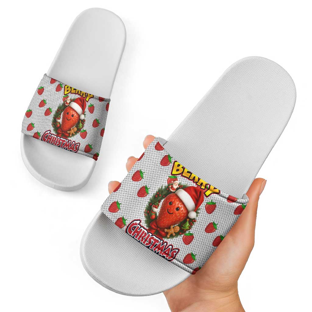 Berry ChristmasYall Christmas Slide Sandals Xmas Holiday Patterns - Wonder Print Shop