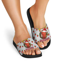 Berry ChristmasYall Christmas Slide Sandals Xmas Holiday Patterns - Wonder Print Shop
