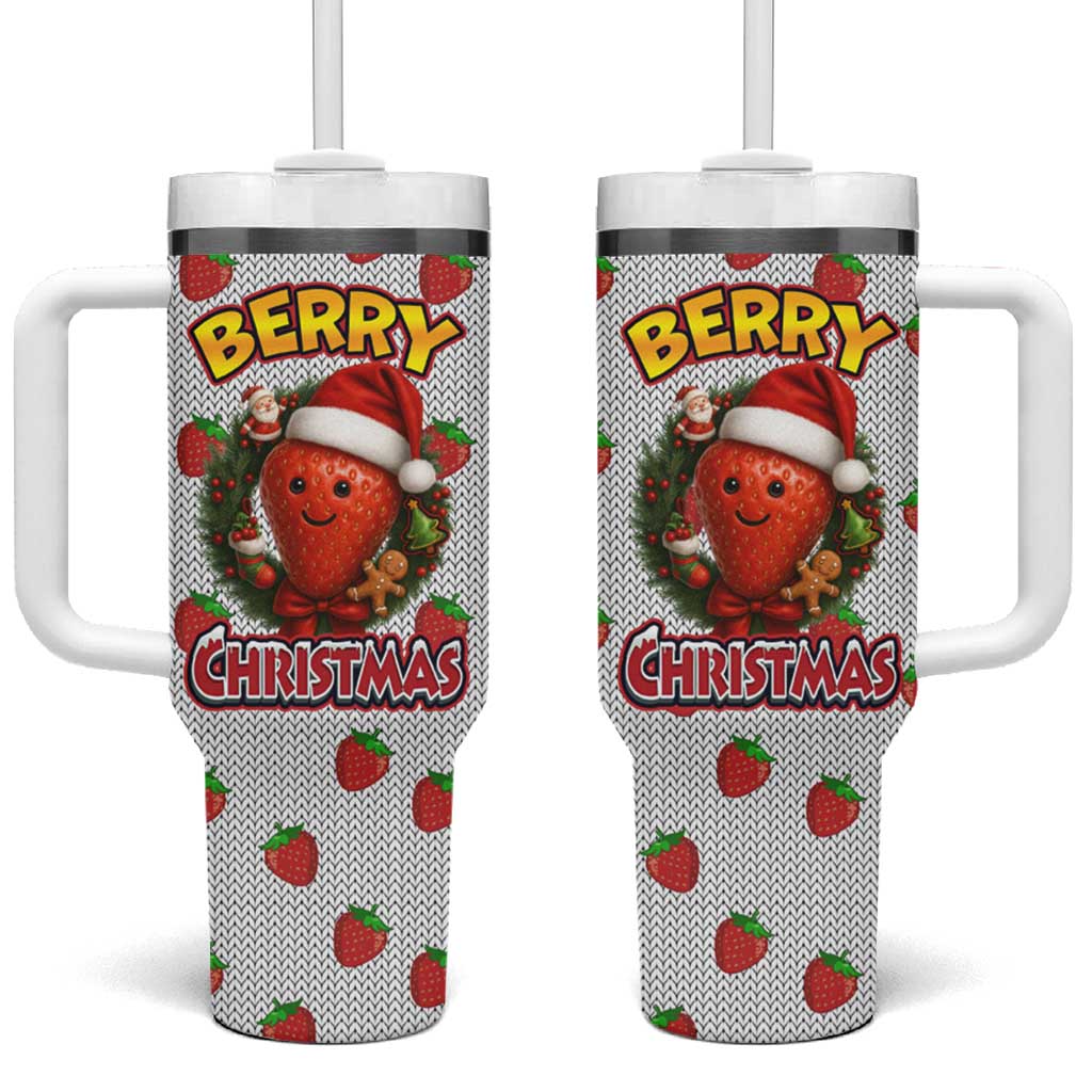 Berry ChristmasYall Christmas Tumbler With Handle Xmas Holiday Patterns - Wonder Print Shop