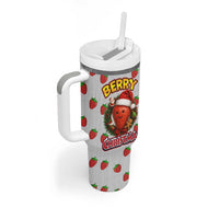 Berry ChristmasYall Christmas Tumbler With Handle Xmas Holiday Patterns - Wonder Print Shop