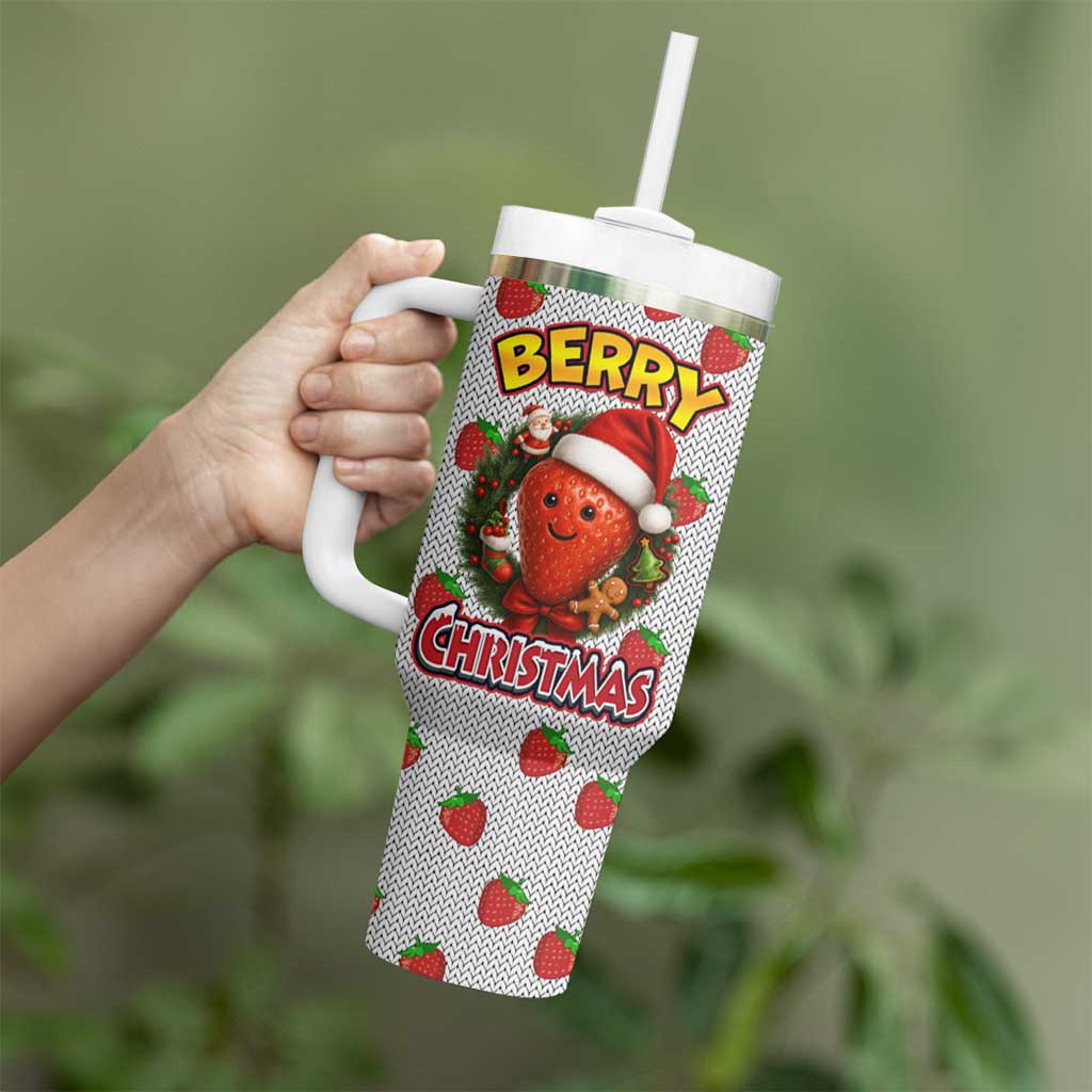Berry ChristmasYall Christmas Tumbler With Handle Xmas Holiday Patterns - Wonder Print Shop