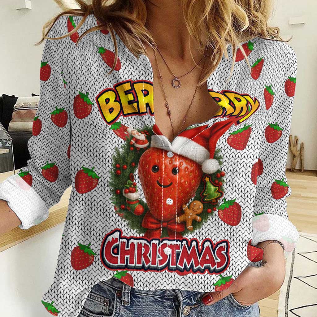 Berry ChristmasYall Christmas Women Casual Shirt Xmas Holiday Patterns - Wonder Print Shop