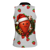 Berry ChristmasYall Christmas Women Sleeveless Polo Shirt Xmas Holiday Patterns - Wonder Print Shop
