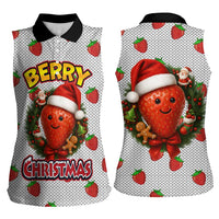 Berry ChristmasYall Christmas Women Sleeveless Polo Shirt Xmas Holiday Patterns - Wonder Print Shop