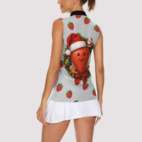 Berry ChristmasYall Christmas Women Sleeveless Polo Shirt Xmas Holiday Patterns - Wonder Print Shop