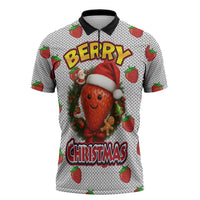 Berry ChristmasYall Christmas Zipper Polo Shirt Xmas Holiday Patterns - Wonder Print Shop