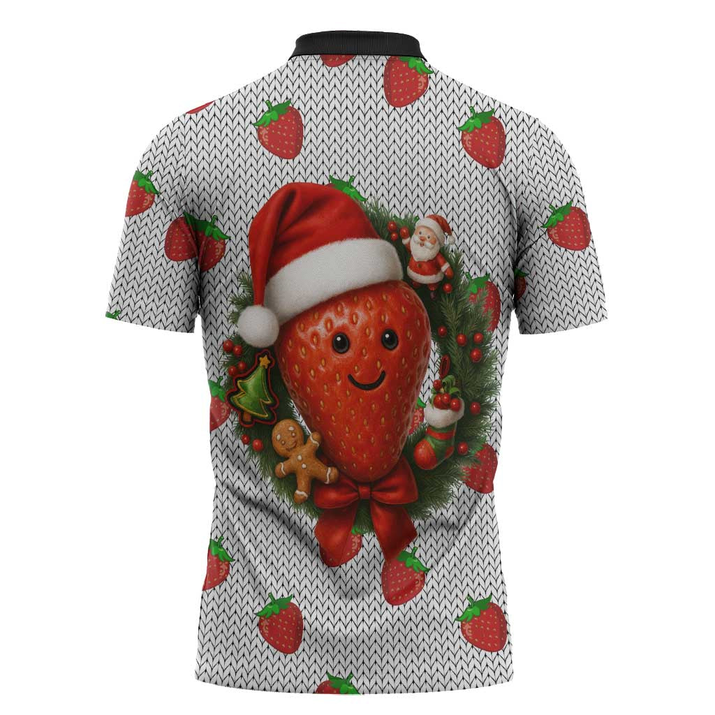 Berry ChristmasYall Christmas Zipper Polo Shirt Xmas Holiday Patterns - Wonder Print Shop